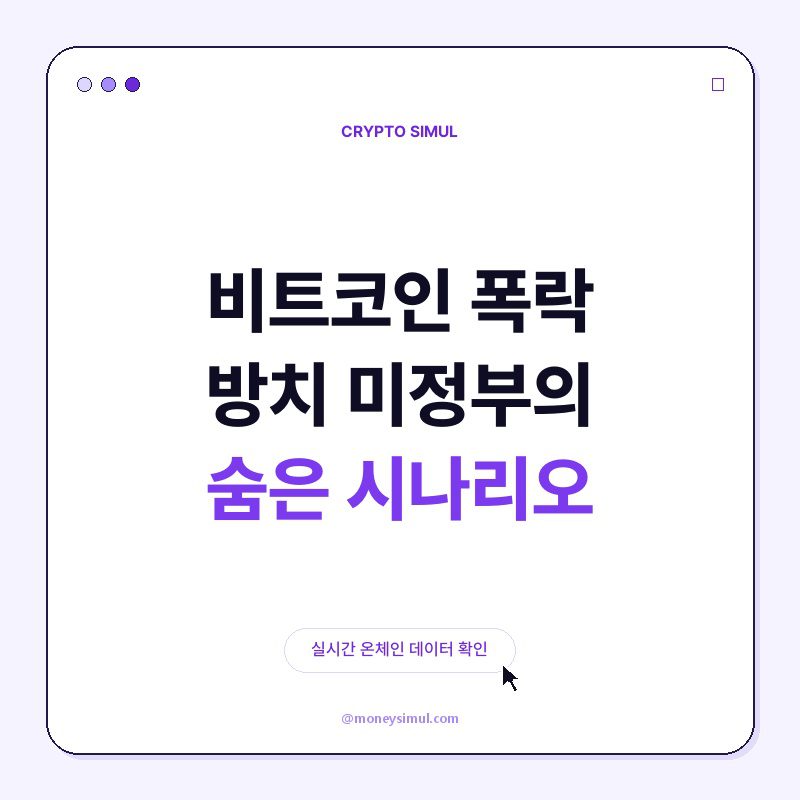 비트코인 폭락 방치? 美정부의 숨은 시나리오