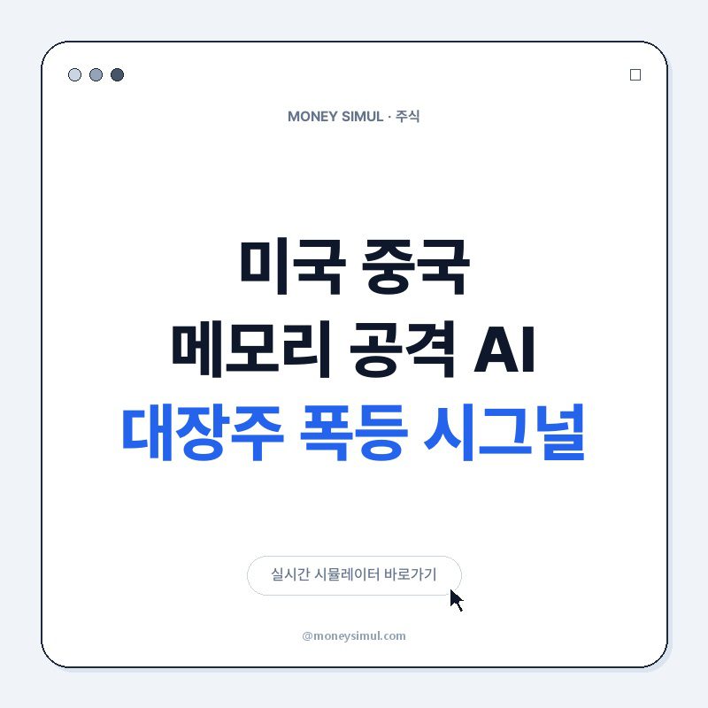 美 中 메모리 공격, AI 대장주 폭등 시그널?