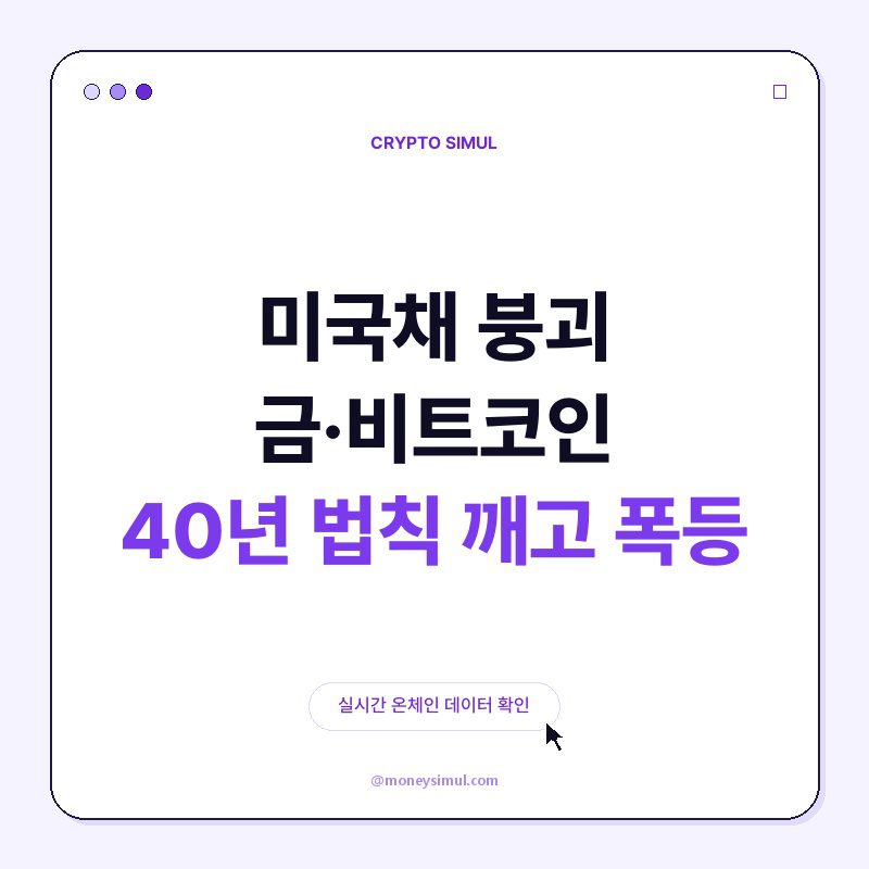 미국채 붕괴? 금·비트코인 40년 법칙 깨고 폭등!
