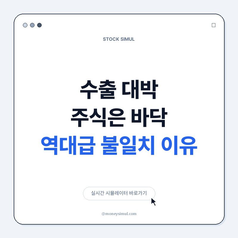 수출 대박, 주식은 바닥? 역대급 불일치 이유